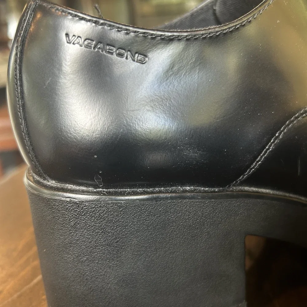 Vagabond Shoemakers Shoe Sz. 40/10  Black Leather Oxfords Lug Platform Academia